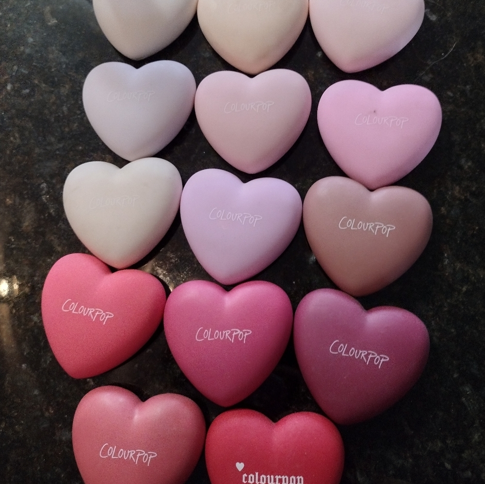 Lot of 14 ColourPop heart blush & highlight